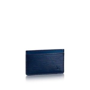 New Louis Vuitton Epi Leather Indigo Card Holder
